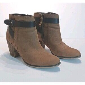 Franco Sarto Women's  Boho Dotty Brown Leather Ankle Boots Size 7M